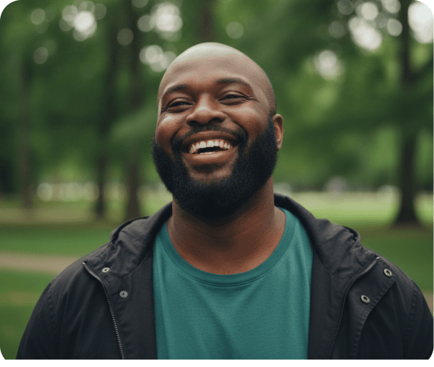 Man smiling outdoors