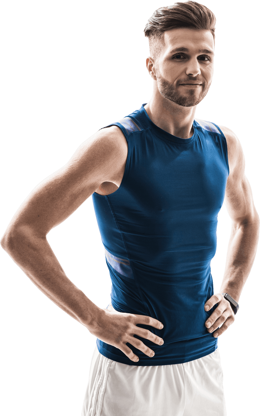Man in athletic wear standing confidently